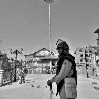 Military everywhere, even at recreation places). (Location: Lal Chowk, Srinagar)
