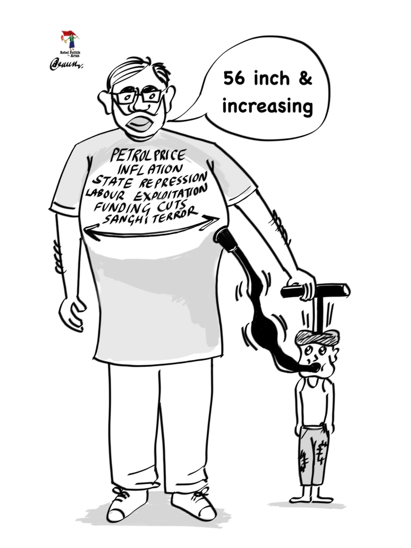 Cartoon] Modi: 56 inch of troubles – Rebel Politik