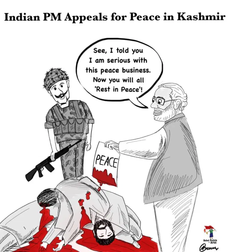 Cartoon] Kashmir: Indian PM Modi Appeals for 'Peace' – Rebel Politik