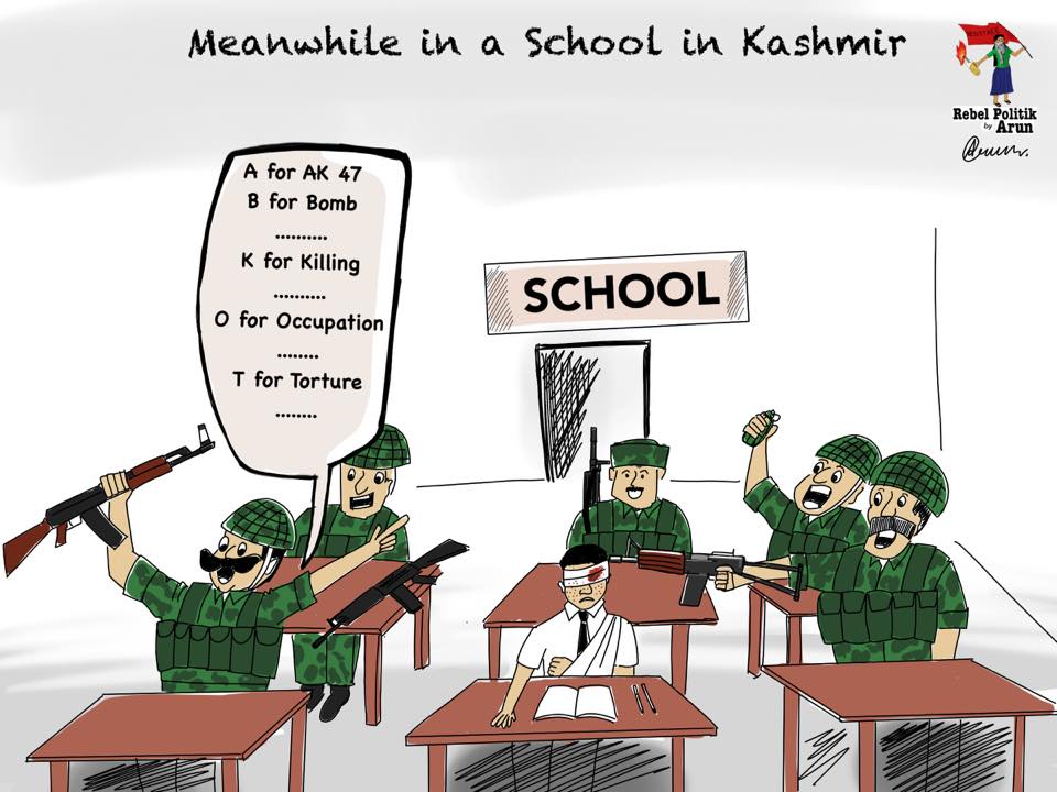 Cartoon] BSF Seize Schools in Kashmir – Rebel Politik